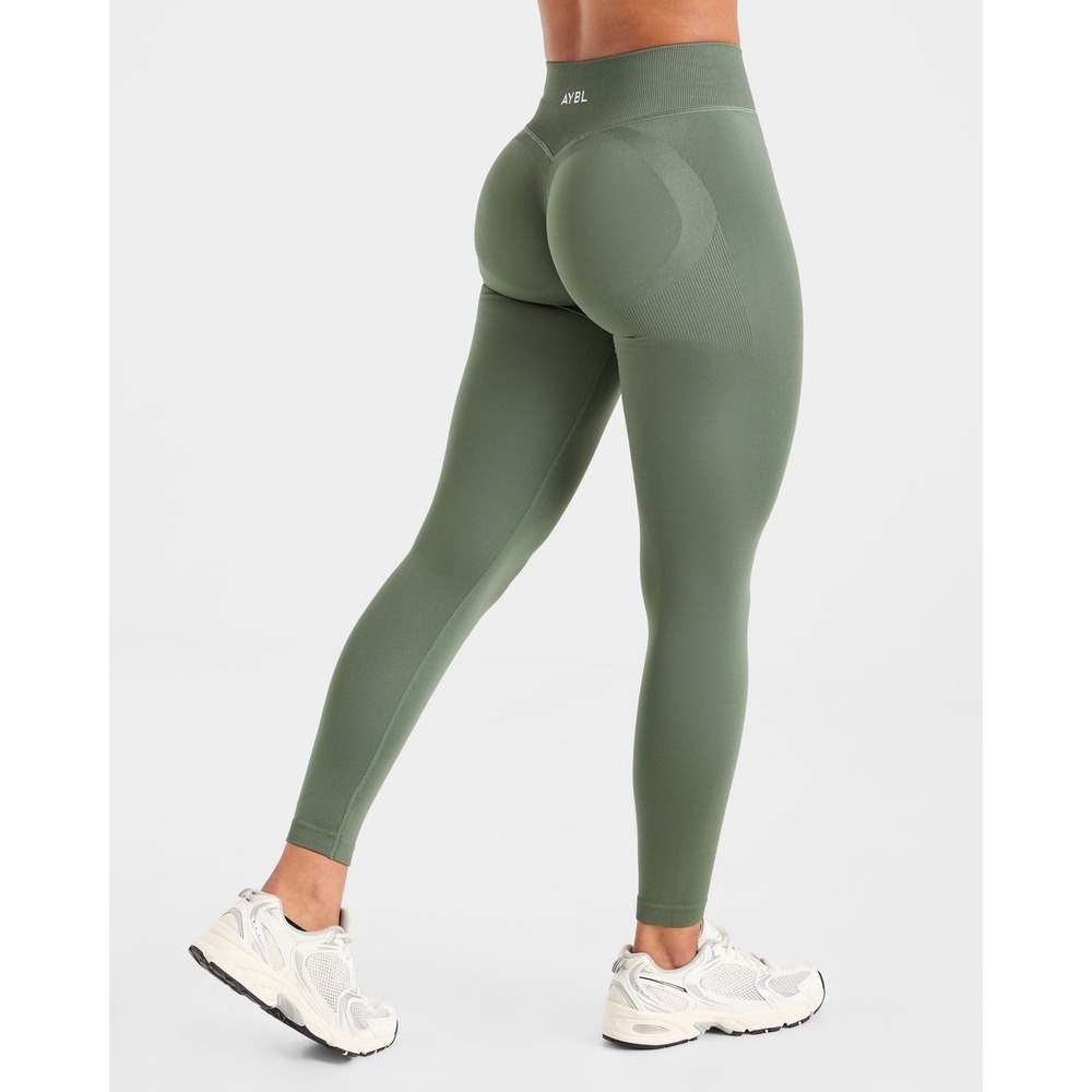 AYBL Adapt Seamless Leggings Sage Green High Waisted Scrunch Butt Womens Size M